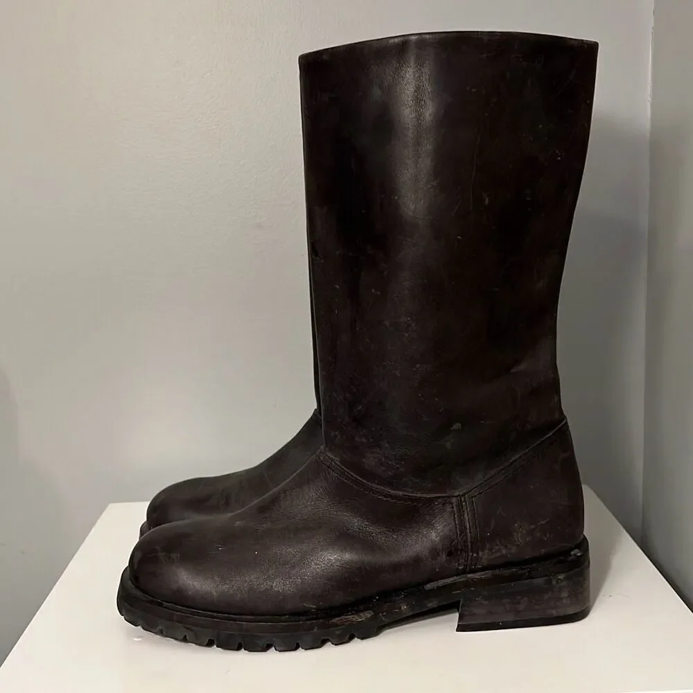 Timberland Women's Black Slip On Waterproof Leather High Riding Boots